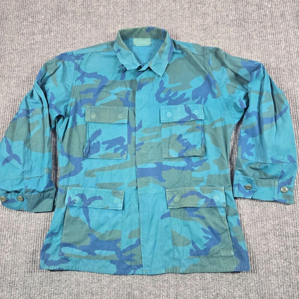 USMC Camouflage Jacket Mens Medium‎ Blue Cotton Military Field Pockets